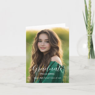 Modern Calligraphy Photo Graduation  Announcement