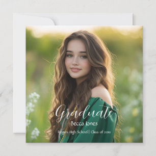 Modern Calligraphy Photo Graduation  Save The Date