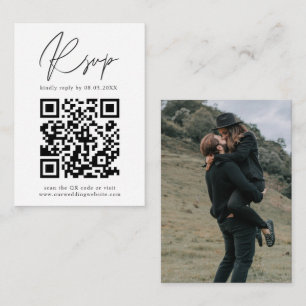Modern Calligraphy Photo QR Code Enclosure Card