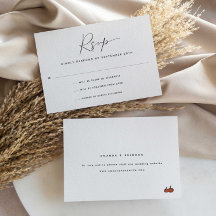 Modern Calligraphy Pumpkins Wedding RSVP Card