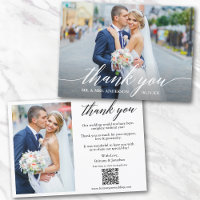 Modern Calligraphy QR Code 2 Photo Wedding 