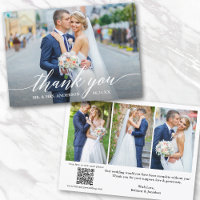 Modern Calligraphy QR Code 4 Photo Wedding