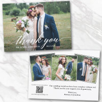 Modern Calligraphy QR Code 4 Photos Wedding 