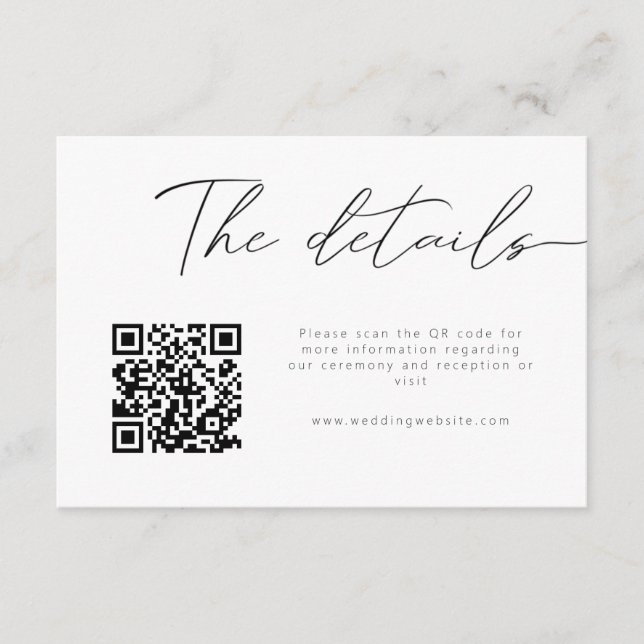 Modern Calligraphy QR Code Details  Enclosure Card (Front)