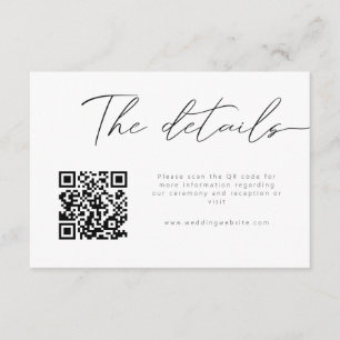 Modern Calligraphy QR Code Details Enclosure Card
