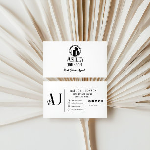 Modern Calligraphy Realtor Real Estate Marketing Business Card