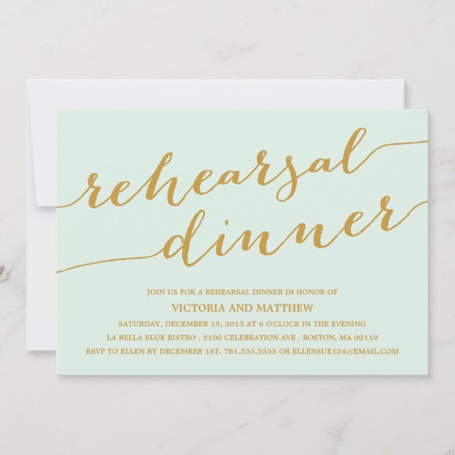 MODERN CALLIGRAPHY | REHEARSAL DINNER INVITATION (Front)