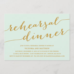MODERN CALLIGRAPHY REHEARSAL DINNER INVITATION