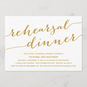 MODERN CALLIGRAPHY   REHEARSAL DINNER INVITATION
