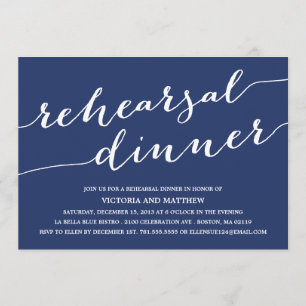MODERN CALLIGRAPHY REHEARSAL DINNER INVITATION