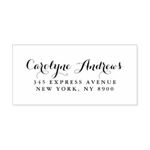 Modern Calligraphy Return Address Rubber Stamp