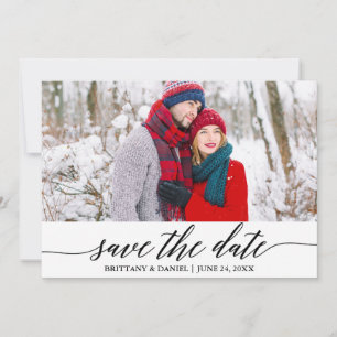 Modern Calligraphy Save The Date Photo Card