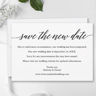 Modern Calligraphy Save The New Date Card