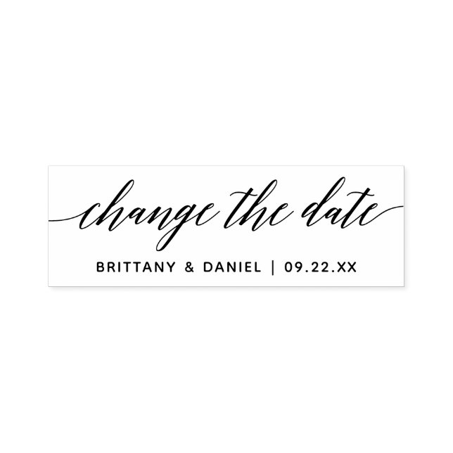 Modern Calligraphy Script Change The Date Self-inking Stamp (Design)
