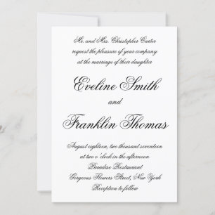Modern calligraphy script chic simple wedding invitation