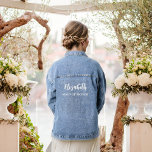 Modern Calligraphy Script Maid of Honour Wedding Denim Jacket<br><div class="desc">Modern Calligraphy Script Maid of Honour Wedding Denim Jacket</div>