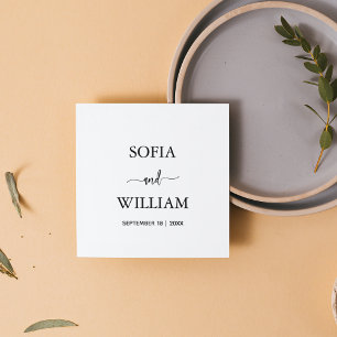 Modern calligraphy Script Monogram wedding Napkin