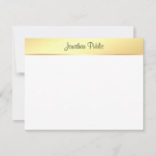 Modern Calligraphy Script Name Gold White Card