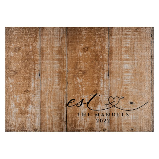 Modern Calligraphy Script Personalized  Cutting Board (Front)