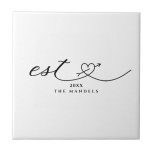 Modern Calligraphy Script Personalized  Tile