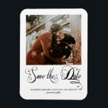 Modern Calligraphy Script Photo Save The Date Magnet<br><div class="desc">Minimal and elegant design printed Modern Calligraphy Script Photo Save The Date Magnet that can be customized with your text. Please click the "Customize it" button and use our design tool to modify this template. Check out the Graphic Art Design store for other products that match this design!</div>