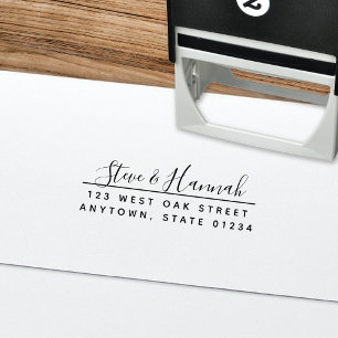 Modern Calligraphy Script Return Address Self-inking Stamp