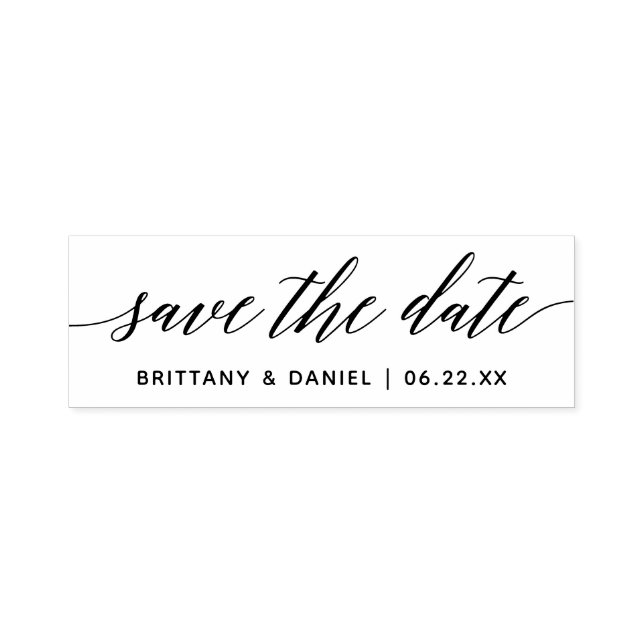 Modern Calligraphy Script Save The Date Self-inking Stamp (Design)