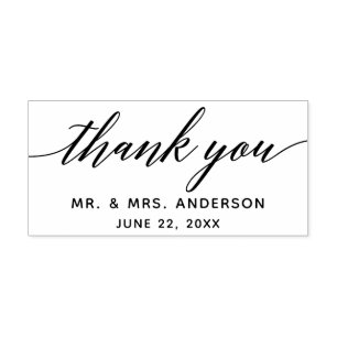 Modern Calligraphy Script Thank You Wedding Self-inking Stamp
