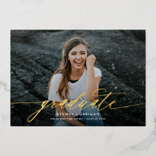 Modern Calligraphy Script Two Photo Graduation