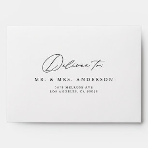 Modern Calligraphy Script Wedding Address Label Envelope