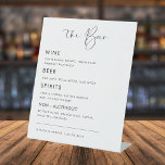 Modern Calligraphy Script Wedding Bar Drink Menu Pedestal Sign<br><div class="desc">This elegant drink sign would make a great addition to your wedding supplies! Easily change the text by clicking on the "personalize" option.</div>