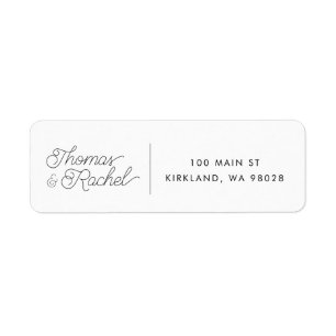 Modern Calligraphy Script Wedding Return Address 
