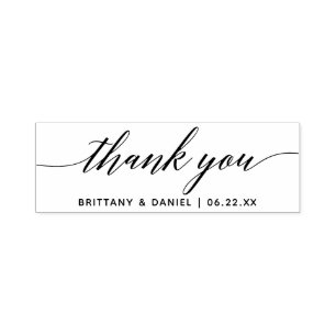 Modern Calligraphy Script Wedding Thank You Self-inking Stamp
