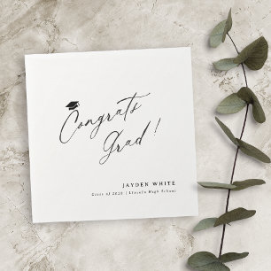 Modern Calligraphy Simple Congrats Graduate Napkin