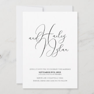 Modern Calligraphy Simple Invitation