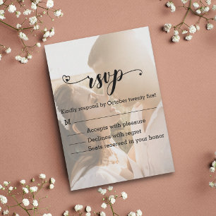 modern calligraphy stylish photo  rsvp wedding  card