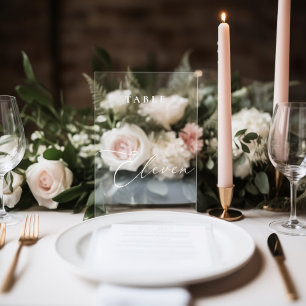 Modern Calligraphy Table Eleven Table Number Window Cling