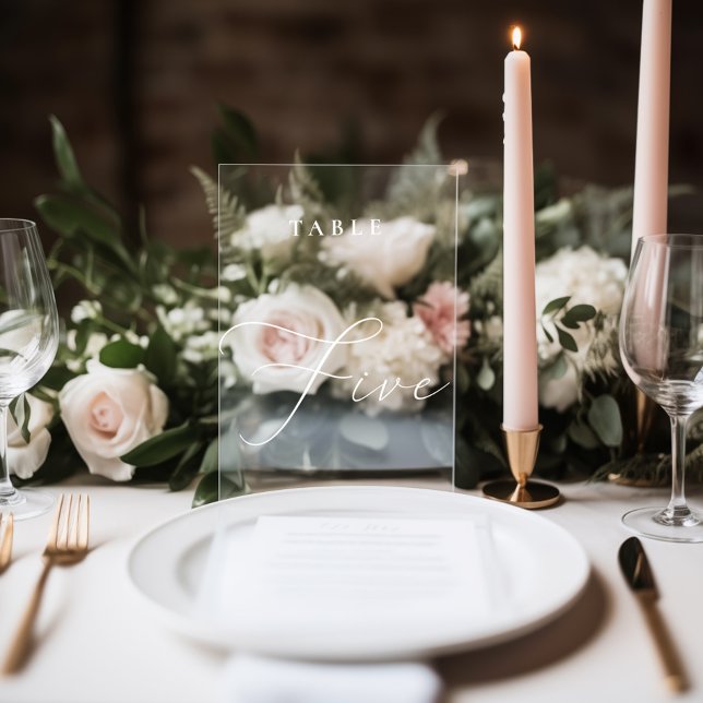 Modern Calligraphy Table Five Table Number Window Cling (Creator Uploaded)