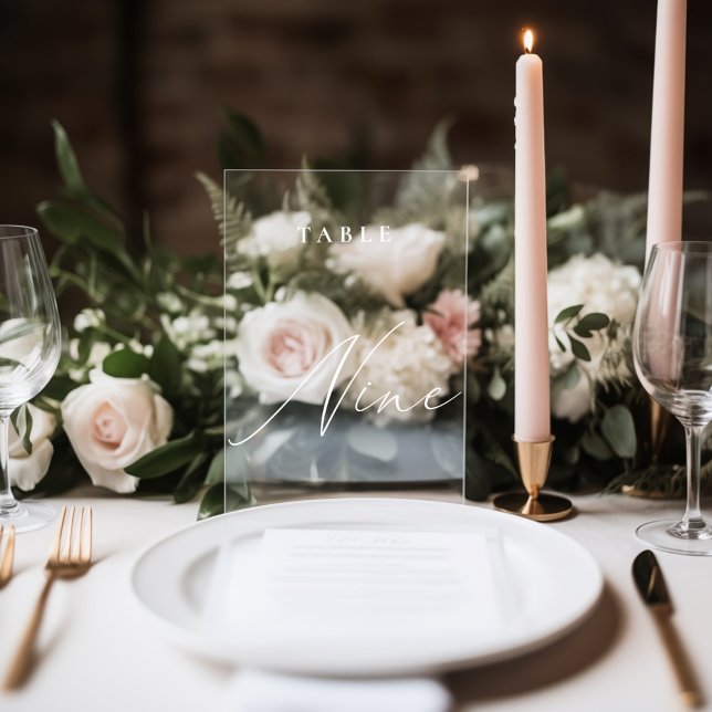 Modern Calligraphy Table Nine Table Number Window Cling (Creator Uploaded)