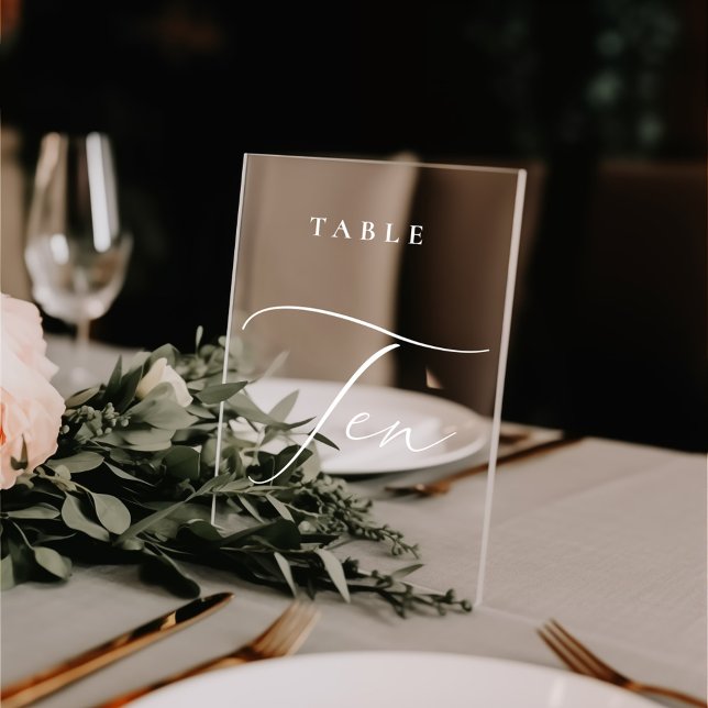 Modern Calligraphy Table Ten Table Number Window Cling (Creator Uploaded)