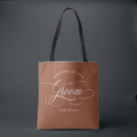 Modern calligraphy terracotta Mother of the Bride Tote Bag<br><div class="desc">A timeless and elegant mother of the bride gift tote bag featuring refined calligraphy script on a classic background,  perfect for a formal and sophisticated wedding celebration. For customization or additional products featuring this design,  please feel free to contact me.</div>
