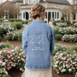 Modern Calligraphy The Bride wedding day Denim Jacket<br><div class="desc">For more wedding invitation wording options, please see the complete elegant calligraphy wedding collection: https://www.zazzle.com/collections/modern_minimalist-119052317964885904?rf=238296117664346256</div>