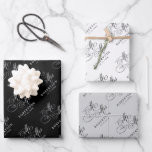 Modern calligraphy timeless black & white wedding wrapping paper sheet<br><div class="desc">A timeless and elegant wedding wrapping paper sheet featuring refined calligraphy script on a classic background,  perfect for a formal and sophisticated wedding celebration. For customization or additional products featuring this design,  please feel free to contact me.</div>