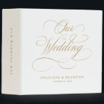 Modern calligraphy timeless gold and white wedding binder<br><div class="desc">A timeless and elegant wedding photo binder featuring refined calligraphy script on a classic background,  perfect for a formal and sophisticated wedding celebration. For customization or additional products featuring this design,  please feel free to contact me.</div>