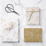 Modern calligraphy timeless gold and white wedding wrapping paper sheet<br><div class="desc">A timeless and elegant wedding wrapping paper sheet featuring refined calligraphy script on a classic background,  perfect for a formal and sophisticated wedding celebration. For customization or additional products featuring this design,  please feel free to contact me.</div>