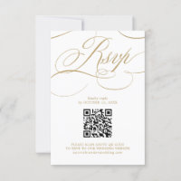 Modern calligraphy timeless gold white QR code