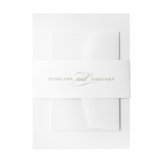Modern calligraphy timeless Sage Green wedding Invitation Belly Band
