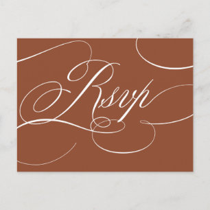 Modern Calligraphy Timeless Terracotta RSVP Postcard