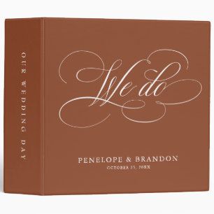 Modern calligraphy timeless terracotta wedding binder