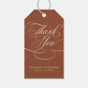 Modern calligraphy timeless Terracotta wedding Gift Tags